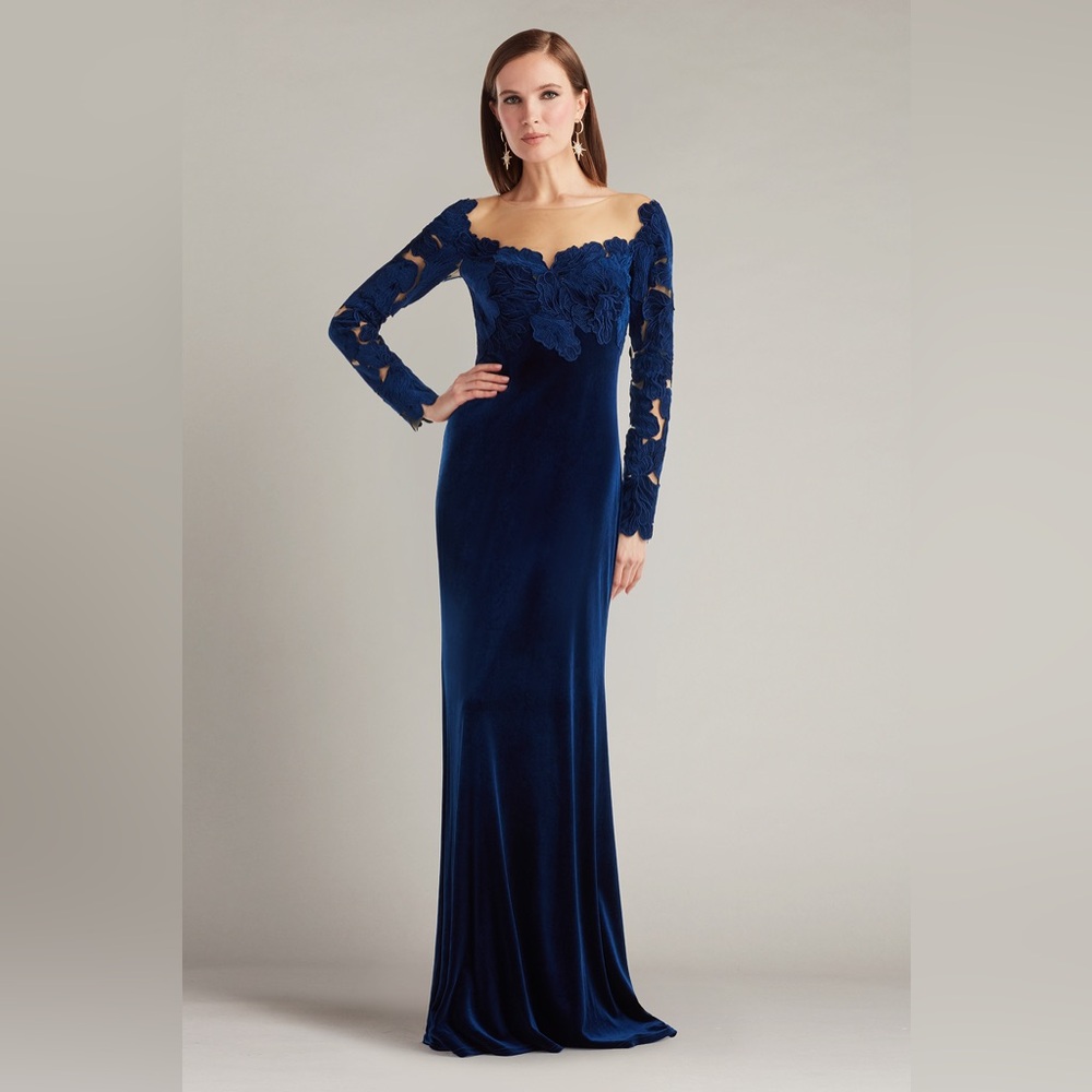 TADASHI SHOJI - RHYNE EMBROIDERED VELVET GOWN